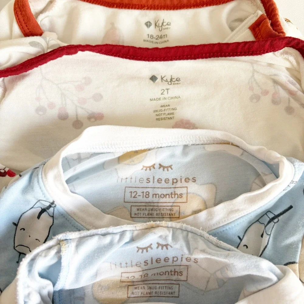 Kyte Baby Little Sleepies FLAWED Toddler Bamboo Pajama Bundle Set 12-24M